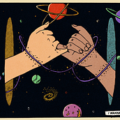 with you 🌌. Comic, Drawing, Digital Drawing, Traditional illustration, Ink Illustration, and Digital Illustration project by Thamires De Lunas - 12.30.2022