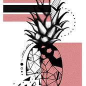 just a Pineapple. Traditional illustration, and Design project by Ewa Głownia - 02.01.2023