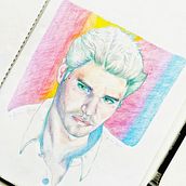 Il mio progetto del corso: Ritratti vivaci con matite colorate. Drawing, Portrait Drawing, Sketchbook, and Colored Pencil Drawing project by seme - 02.01.2023