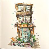 My project for course: Expressive Architectural Sketching with Colored Markers. Esboçado, Desenho, Ilustração arquitetônica, Sketchbook e Ilustração com tinta projeto de tballweg - 30.01.2023