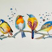 My project for course: Artistic Watercolor Techniques for Illustrating Birds. Un proyecto de Ilustración tradicional, Pintura a la acuarela, Dibujo realista e Ilustración naturalista				 de Carmen Sheng - 27.01.2023