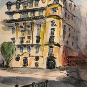 Mi proyecto del curso: Dibujo arquitectónico con acuarela y tinta. Un proyecto de Dibujo, Pintura a la acuarela e Ilustración arquitectónica de pascale Maquestiau - 02.02.2023