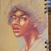 Meu projeto do curso: Desenho de retratos vibrantes com lápis de cor Ein Projekt aus dem Bereich Zeichnung, Porträtzeichnung, Sketchbook und Zeichnen mit Buntstiften von Bruna Melo - 01.02.2023