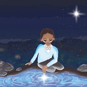 Ilustración la estrella en el rio Alfredo Espino . Traditional illustration, Artistic Drawing, Digital Design, Digital Drawing, and Digital Painting project by Giulietta Franco - 11.03.2022