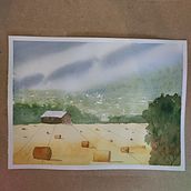 Mon projet du cours : Paysages à l'aquarelle : techniques et outils expérimentaux. Un progetto di Belle arti, Pittura e Pittura ad acquerello di Fabien - 03.02.2023