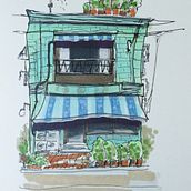 Mein Abschlussprojekt für den Kurs: Expressive Architekturskizzen mit Markern. Esboçado, Desenho, Ilustração arquitetônica, Sketchbook e Ilustração com tinta projeto de karlotta72 - 03.02.2023