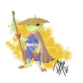 FROG WARRIOR. Een project van 3D y Traditionele illustratie van Pablo Soares - 03.02.2023