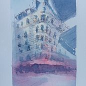 Meu projeto do curso: Desenho arquitetônico com aquarela e tinta. Sketching, Drawing, Watercolor Painting, Architectural Illustration, Sketchbook & Ink Illustration project by sofia_97 - 02.04.2023