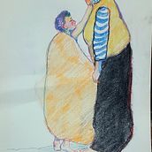 My project for course: Expressive Figure Drawing: Explore Lines, Shapes and Colors. Een project van  Beeldende kunst, Tekening met potlood,  Tekening,  Portrettekening, Realistische tekening, Anatomisch tekenen y Schilderen met gouache van Aashaa S - 04.02.2023
