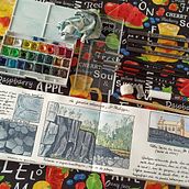Mon projet du cours : Carnet de voyage à l’aquarelle. Projekt z dziedziny Trad, c, jna ilustracja, Malowanie akwarelą,  R, sunek architektoniczn i Sketchbook użytkownika Coralie Rousic - 31.01.2023