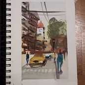 Mi proyecto del curso: Paisajes urbanos en acuarela. Fine Arts, Watercolor Painting, and Architectural Illustration project by sylvie_ferreiro - 02.04.2023