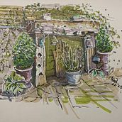 Expressive architecture using promarkers . Traditional illustration, and Architecture project by Lynne Wilkinson - 02.04.2023