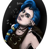 Jinx. Traditional illustration, Animation, Character Design, Fine Arts, Comic, Drawing, Digital Illustration, Tattoo Design, and Digital Drawing project by ruben salobral - 01.06.2023