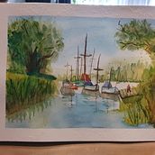 Mijn project van de cursus: Leer zeelandschappen schilderen met aquarel. Projekt z dziedziny  Malarstwo, Malowanie akwarelą, Ilustracja naturalist i czna użytkownika L. Grev - 05.02.2023