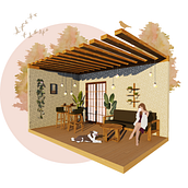 Terraza | Interior Design Collage. Architecture, Traditional illustration, Interior Architecture, Interior Design, Collage, 3D Modeling, Interior Decoration, 3D Design, and ArchVIZ project by Ana Auccasi - 07.24.2022