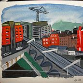Dublin: Sketchbook pictórico com guache. Traditional illustration, Drawing, Architectural Illustration, and Gouache Painting project by giovanaansoain - 02.05.2023