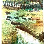 Mi proyecto del curso: Paisajes naturales en acuarela. Un proyecto de Bellas Artes, Pintura y Pintura a la acuarela de Javier Gargollo - 06.02.2023
