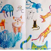 My project for course: Illustration Techniques to Unlock your Creativity. Design, Traditional illustration, Fine Arts, Painting, Creativit, Creating with Kids, and Sketchbook project by leonor.pereira.almeida - 02.07.2023