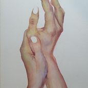 Mi proyecto del curso: Ilustración expresiva de manos en acuarela. Projekt z dziedziny  Malarstwo, Malowanie akwarelą, R i sunek anatomiczn użytkownika Jethzabet Yañez - 08.02.2023