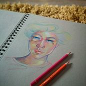My project for course: Vibrant Portrait Drawing with Colored Pencils. Un proyecto de Dibujo, Dibujo de Retrato, Sketchbook y Dibujo con lápices de colores de cable_carla83 - 05.02.2023