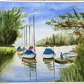 Mon projet du cours : Peinture de paysages marins à l'aquarelle Ein Projekt aus dem Bereich Malerei, Aquarellmalerei und Naturalistische Illustration von Isabelle Proisy - 08.02.2023