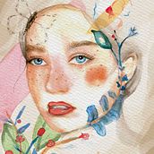 Mi proyecto del curso: Retrato ilustrado en acuarela. Traditional illustration, Fine Arts, Painting, Drawing, Watercolor Painting, Portrait Drawing, and Artistic Drawing project by Mirian Crespo - 02.09.2023