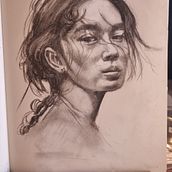 Mi proyecto del curso: Retrato realista al carboncillo. Un progetto di Illustrazione tradizionale, Belle arti, Disegno, Disegno di ritratti e Disegno realistico di Jeannette Johannsen-Evans - 09.02.2023