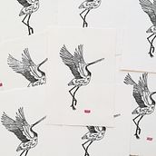 One single stork stamp . Traditional illustration, Arts, Crafts, Fine Arts, Printing, Creating with Kids, and Engraving project by nordlichtfarbe - 02.09.2023