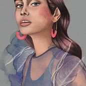 Meu projeto do curso: Retrato Ilustrado com Procreate. Traditional illustration, Vector Illustration, Digital Illustration, and Portrait Drawing project by Marcela Citon - 02.10.2023
