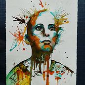 Mijn project van de cursus: Experimentele portretten met inkt, thee en alcohol. Un projet de Beaux Arts, Peinture, Dessin et Illustration à l'encre de marleen_jamers - 05.02.2023