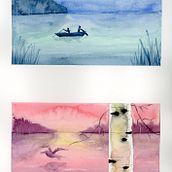 Mein Abschlussprojekt für den Kurs: Atmosphärische Landschaften in Aquarell. Un proyecto de Bellas Artes, Pintura y Pintura a la acuarela de hanni - 10.02.2023