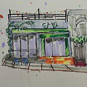 My project for course: Expressive Architectural Sketching with Colored Markers. Een project van  Schetsen,  Tekening,  Architecturale illustratie, Sketchbook y  Illustratie met inkt van Mamurakhon Alidjanova - 08.02.2023