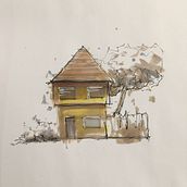 Expressive Architectural Illustration. Traditional illustration project by Pam Hurley - 02.10.2023