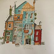 My project for course: Expressive Architectural Sketching with Colored Markers. Sketching, Drawing, Architectural Illustration, Sketchbook, Ink Illustration, and Advertising project by Guestling Thorn - 02.10.2023