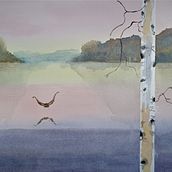 Mi proyecto del curso: Paisajes atmosféricos en acuarela. Fine Arts, Painting, and Watercolor Painting project by yarafsi - 02.16.2023