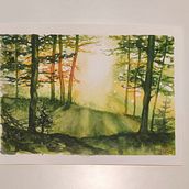 Mein Abschlussprojekt für den Kurs: Verträumte Aquarell-Landschaften: Halte Licht fest. Painting, and Watercolor Painting project by Maggie Huth - 02.11.2023