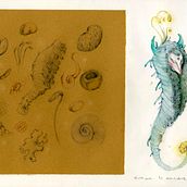 Mi proyecto del curso: Sketchbook de naturaleza fantástica: dibuja criaturas de otro mundo. Pencil Drawing, Drawing, Watercolor Painting, Sketchbook, and Naturalistic Illustration project by Pauli Lopez Perez - 02.11.2023