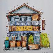 Mi proyecto del curso: Dibujo arquitectónico expresivo con marcadores de colores. Esboçado, Desenho, Ilustração arquitetônica, Sketchbook e Ilustração com tinta projeto de sandra_pina_94 - 12.02.2023