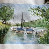 Mijn project van de cursus: Leer zeelandschappen schilderen met aquarel. Painting, Watercolor Painting, and Naturalistic Illustration project by Natalia Kołodziej - 02.12.2023