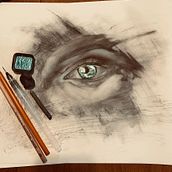 Charcoal and watercolor eye. Un projet de Illustration traditionnelle de Shanelle Brooks - 05.03.2022