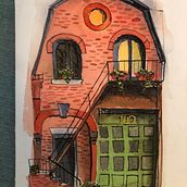 Mijn project van de cursus: Illustreer charmante scènes met aquarel en vulpen. Painting, Sketching, Watercolor Painting, Architectural Illustration & Ink Illustration project by floorwillemze - 02.12.2023