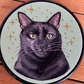 Meu projeto do curso: Retratos bordados de pet: pintura com linha. Embroider, Naturalistic Illustration, and Textile Design project by Janine Bosco - 02.11.2023