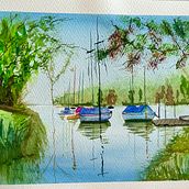 Mi proyecto del curso: Pintura en acuarela de paisajes marinos. Projekt z dziedziny  Malarstwo, Malowanie akwarelą, Ilustracja naturalist i czna użytkownika ifefernandez_pacheco - 13.02.2023