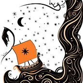 Ran y el Navegante. Traditional illustration project by Silvia Coronado - 02.13.2023
