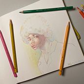 Mein Abschlussprojekt für den Kurs: Lebendiges Porträtzeichnen mit Buntstiften Ein Projekt aus dem Bereich Zeichnung, Porträtzeichnung, Sketchbook und Zeichnen mit Buntstiften von gletti45 - 13.02.2023