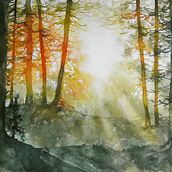 My project for course: Dreamy Watercolor Landscapes: Paint with Light. Un progetto di Pittura e Pittura ad acquerello di Ylenia Vimercati Molano - 14.02.2023
