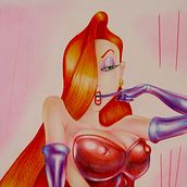 Jessica Rabbit. Un projet de B, e dessinée, Dessin au cra, on, Dessin, Art conceptuel, Dessin de portrait, Dessin artistique, Dessin anatomique, Théorie des couleurs, Dessin aux cra , et ons de couleur de David Calvachi - 14.02.2023
