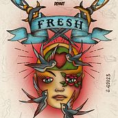 My project for course: Design Old-School Tattoos in Procreate. Traditional illustration, Drawing, Digital Illustration, and Tattoo Design project by stepha.goarin - 02.15.2023
