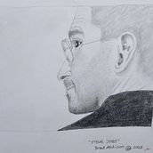 Steve Jobs: Fundamentals of Portrait Drawing with Pencil. Fine Arts, Pencil Drawing, Drawing, Realistic Drawing, and Artistic Drawing project by Brad Atchison - 02.15.2023