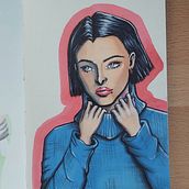 The shy girl. Un proyecto de Dibujo de Retrato, Sketchbook y Pintura de Denise Wolter - 03.02.2023
